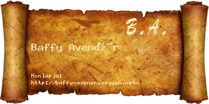 Baffy Avenár névjegykártya